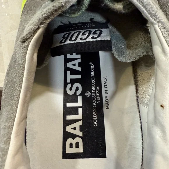 Golden Goose Gray Sneakers with Neon Yellow Star - Picture 7 of 8